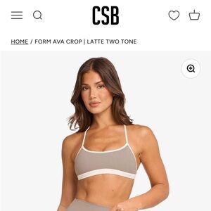 CSB Form Ava Crop Bra Latte Two-Tone SOLD OUT Size Medium NWOT